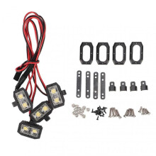 1/10 RC Car LED Headlights - 8LED White Light, Wear Resistant, Plastic Shell, 57.4V RC LED Lights