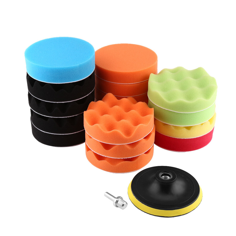 19Pcs 4" Sponge Buffing Polishing Waxing Pad Kit 8320539660912