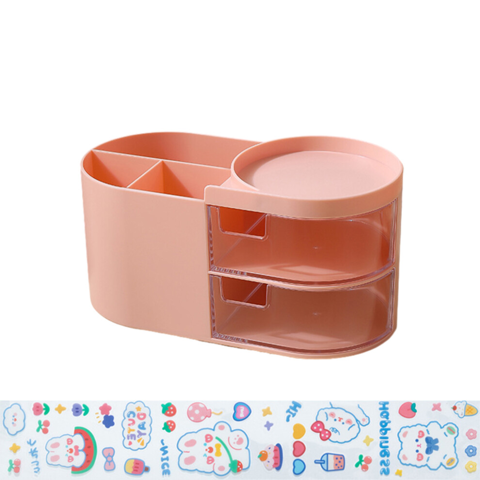 (Pink, Swith Stickers) Storage Box - Keep Your Desk Clutter-Free With This Divided And-image-OPC-PK9CDKR-NEW