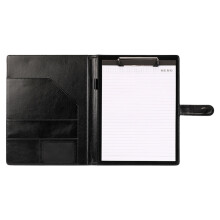 Multifunctional Conference Folder with Storage and Legal Pad Holder for Business Professionals and Students, A4 Size, Black