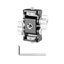 Two Head Camera Gimbals Mount for LED Lights and Monitors, 360 Degree Rotation, Compatible with Phones, Silver