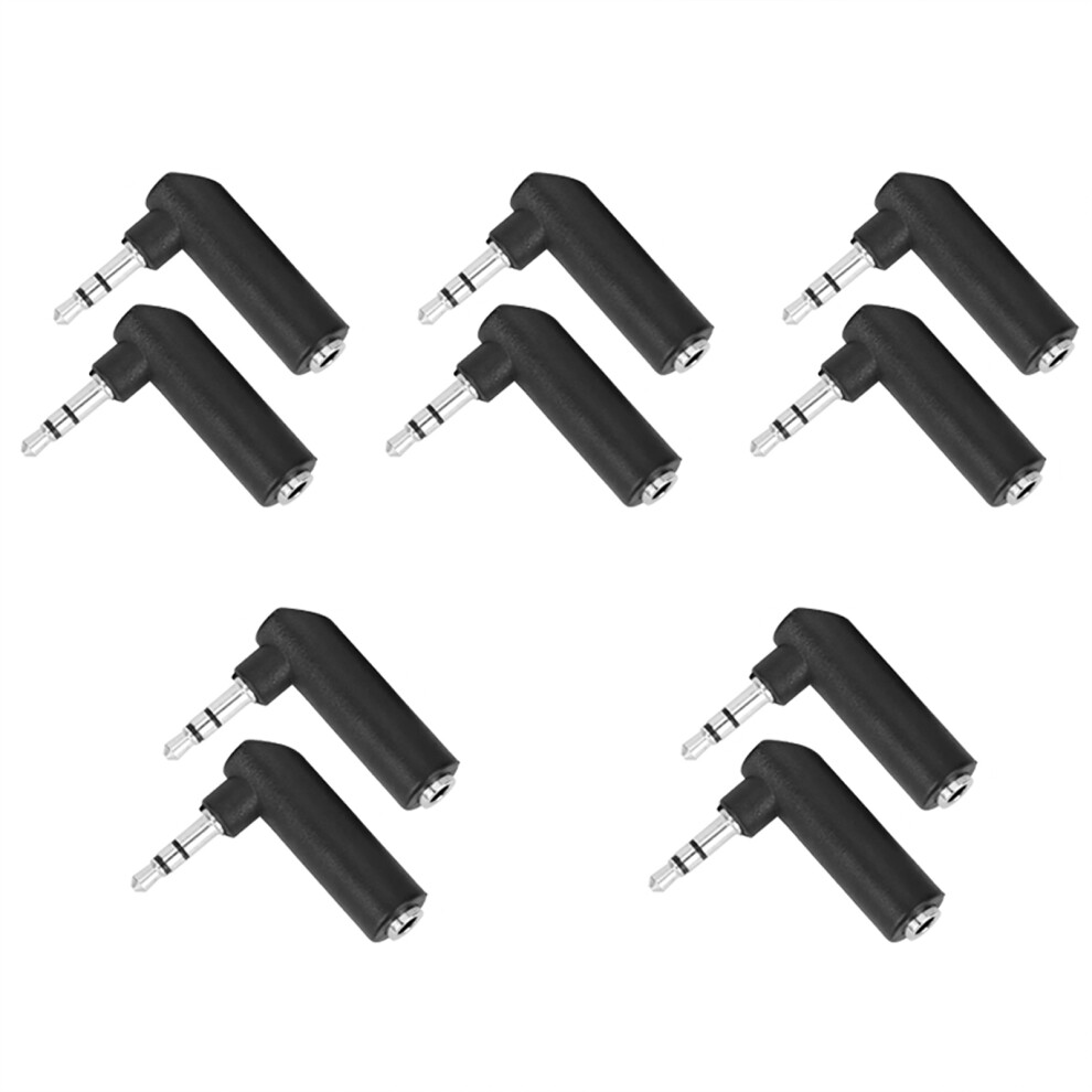 10Pcs 90 Degrees 3.5mm Male to 3.5mm Female