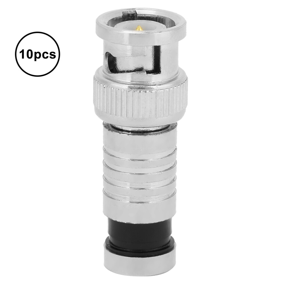 10pcs BNC Compression Male Connector FR Coaxial Q9