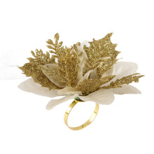 Christmas Flower Napkin Ring Fabric Art Flower