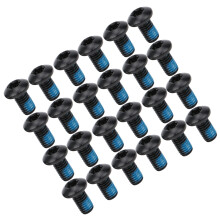 24 Stück Stahl-Fahrrad-Scheibenbremsschrauben T25, Bunt, M5x10mm, Schwarz