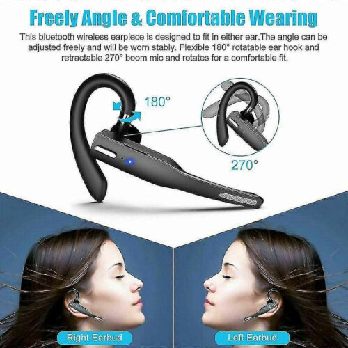 Trucker Wireless Bluetooth 51 Earpiece Headset Dual Mic Earbud Noise Cancelling 1