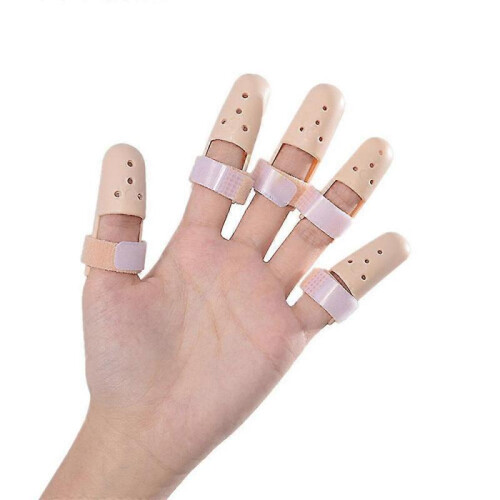(Size 4) Plastic Adjustable Finger Splint Finger Protector For Sports TW