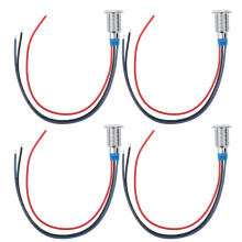 Vorgefertigte wasserdichte runde LED-Indikatoren, 4 Sets, Metall, 10 mm, 12/24 V, Rot Blau