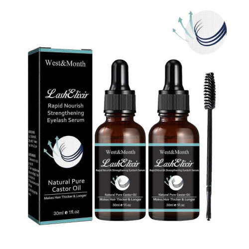 (2PCS) Castor Oil Lashelixir Rapid Growth Strengthening Eyelash Serum Tw