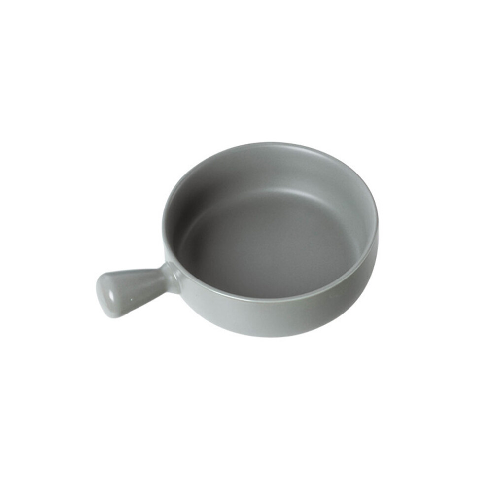 (Grey) Ceramic Salad Bowl Portable Handled Adorable Washable Dinner Fruit-image-OPC-PK9D5QC-NEW