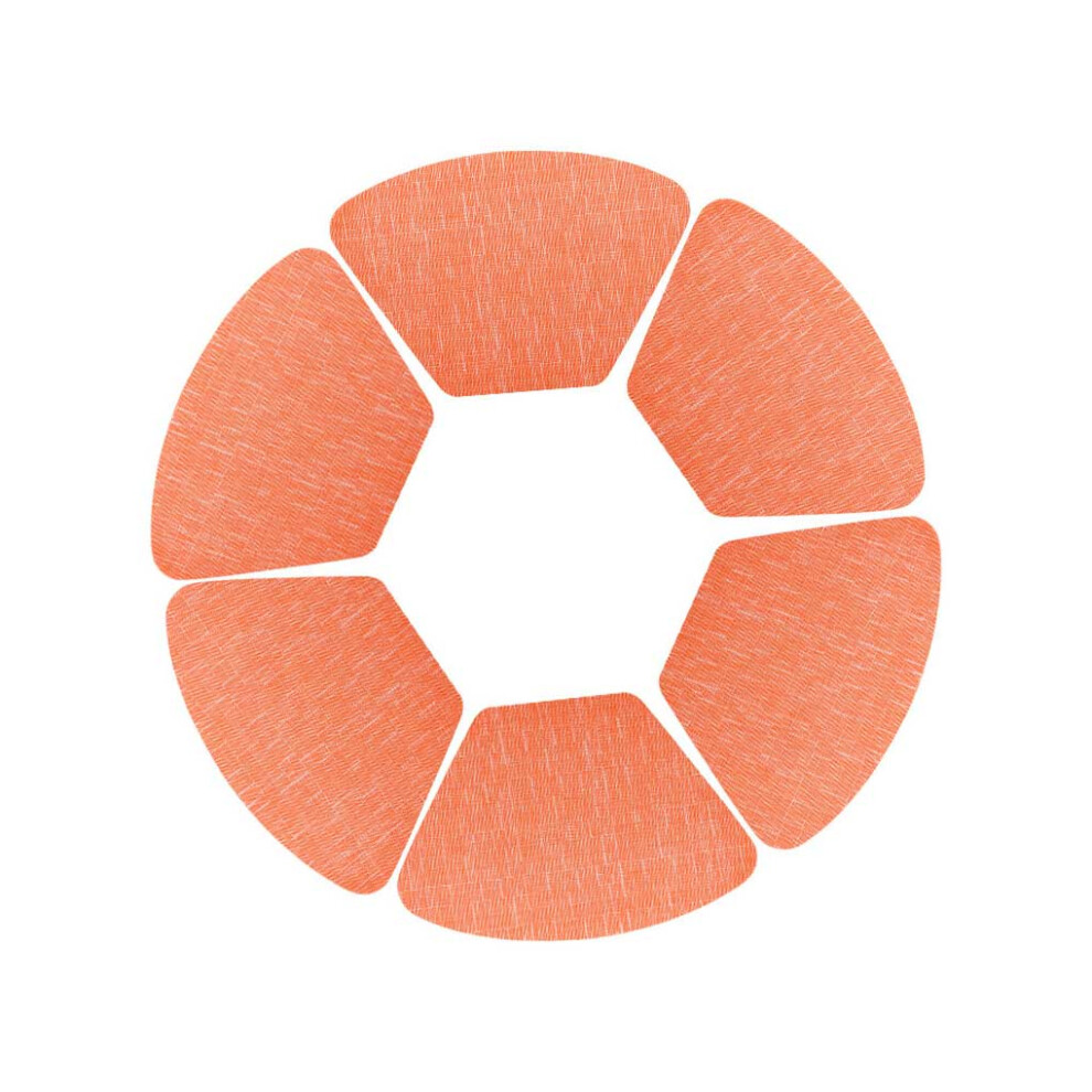 (Orange, 48x33CM) 6X Round Placemats Cup Coaster Multicolored Non-slippery Table Pad-image-OPC-PK9D6WZ-NEW