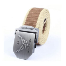Men's Quick Release Canvas Belt 200 cm - Plus Size 3D Air Force Tactical Webbing Heavy-Duty 1.5 Inch Outdoor Sports Belt