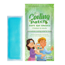 Hydrogel Cooling Patch 12x5 cm, Soothing Gel Pad Sticker, Lightweight Outdoor Design for Travel Comfort Support