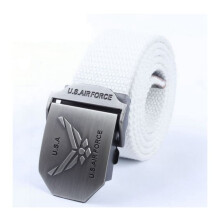 Men's Quick Release Canvas Belt - 3D Air Force Sign, 200 cm Extra Long Military Tactical Webbing, 1.5 Inch Heavy-Duty Outdoor Belt