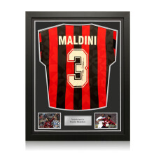 Paolo Maldini Signed Original AC Milan 1993-94 Home Football Shirt. Standard Frame