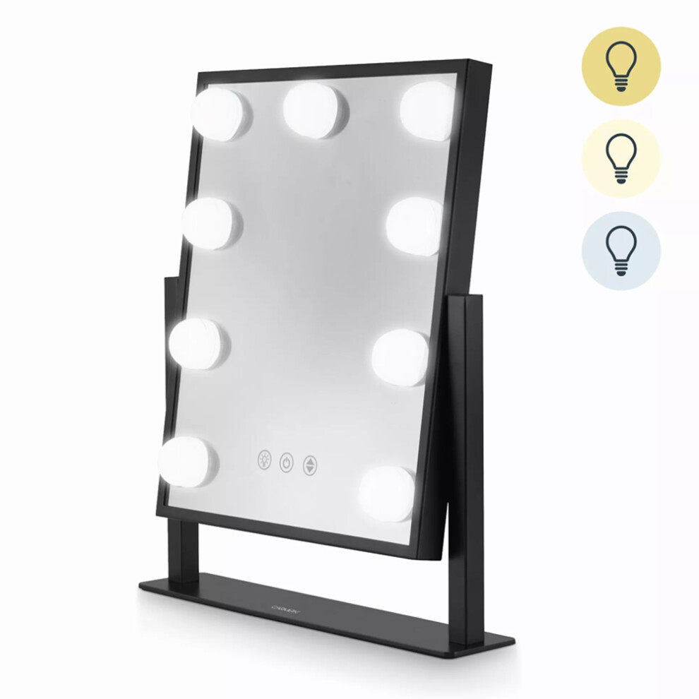Carmen Vanity Mirror Hollywood 9 Bulb Black LED Lights Touch Control Dimmable-image-OPC-PK9DTF7-NEW