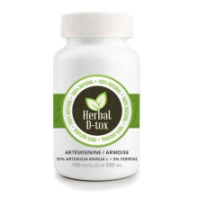 Complément Alimentaire Herbal D-tox Artémisinine ~ Armoise (Artemisia Annua L) 95% + Ferrine 5%, 100 gélules x 500 mg