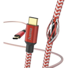 Câble USB - Hama - 1,5 m - USB 2.0 - USB-C - Rouge - Recharge rapide