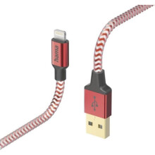 HAMA Charging/Data Cable Reflected USB Type A - Lightning 1.5m Red