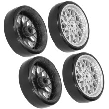 4 Stück Metall-Achse & Reifen Set für WPL D12 Micro RC Truck, Durchmesser 55 mm