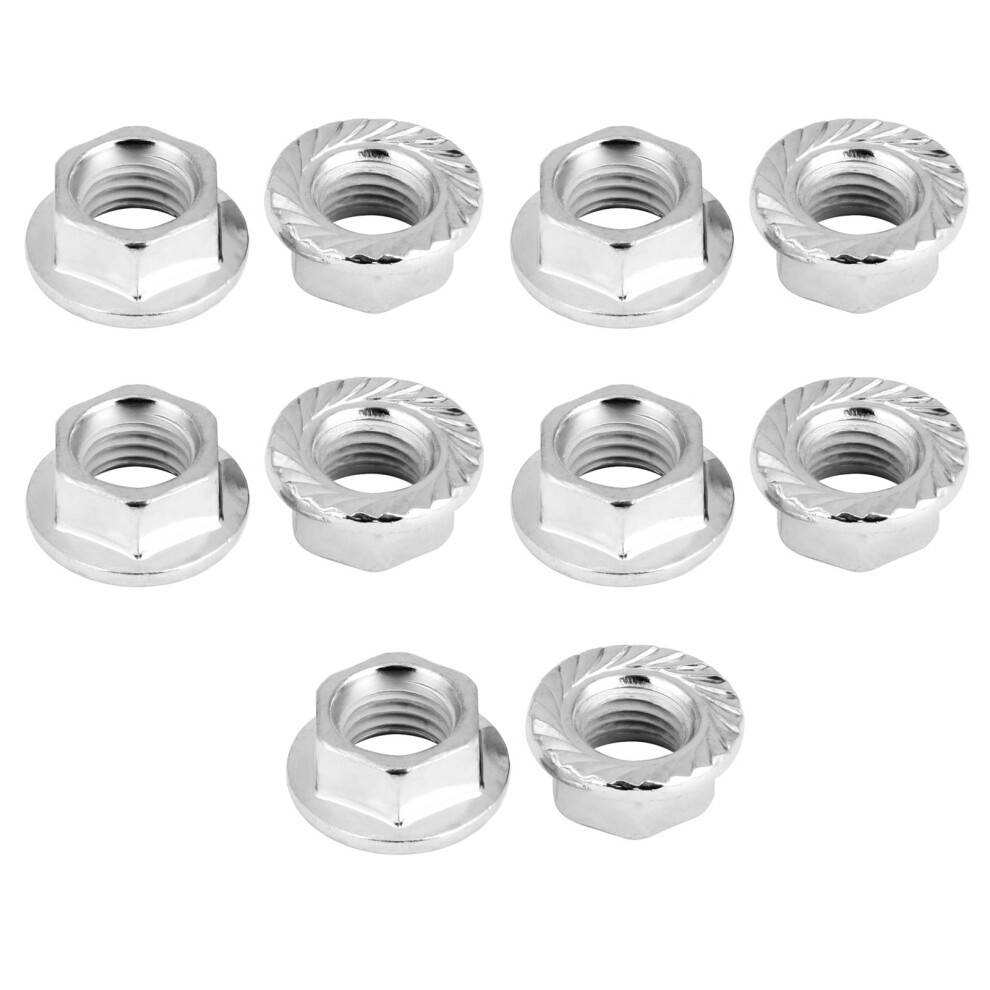 10PCS Fine Thread Hex Hexagonal Nut Flange Nuts
