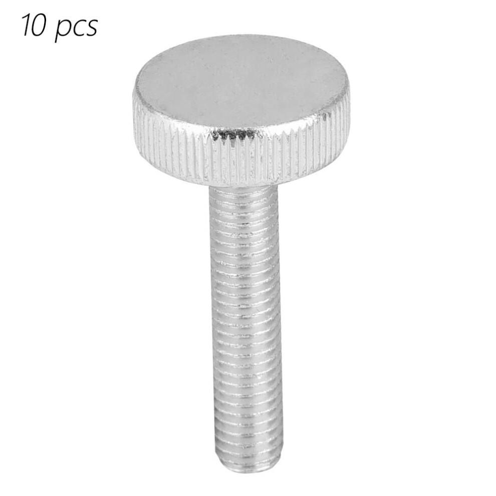 10pcs M8 Zinc Plated Carbon Steel Flat Knurled