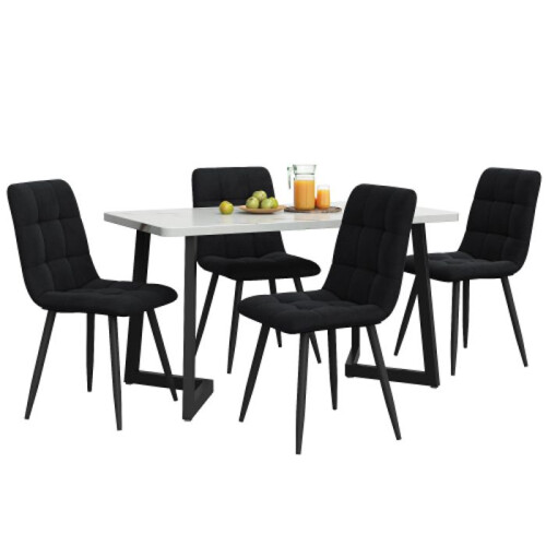 Mesa de sala de jantar - MUVOE - Retangular - 4 cadeiras - Preto - Moderno 1