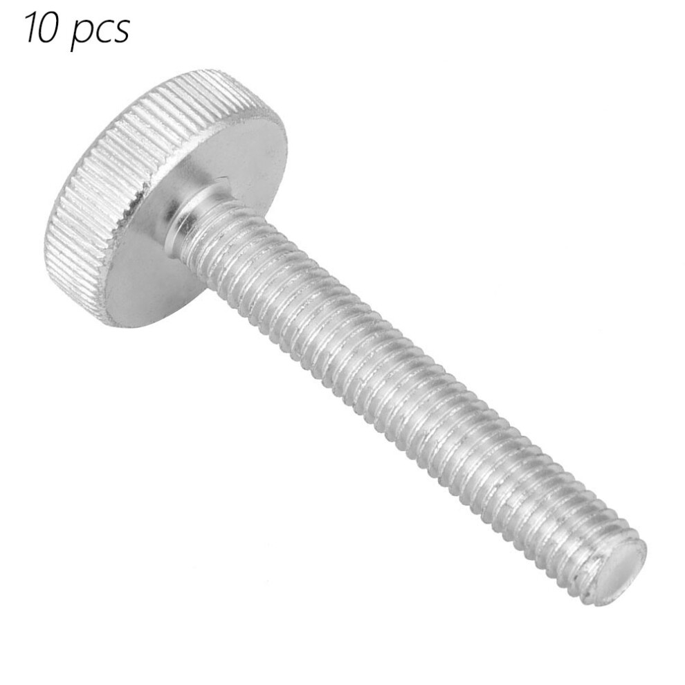 10pcs M8 Zinc Plated Carbon Steel Flat Knurled