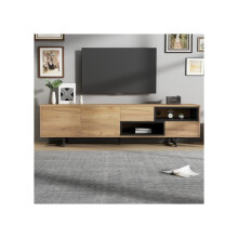 Matala TV-hylly, avoin säilytys walk-in-lokero, sopii jopa 70" televisiolle, 173 x 38 x 48 cm