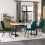 Mesa de sala de jantar - Conjunto 117x68 cm - 4 cadeiras - Veludo - Retangular 1