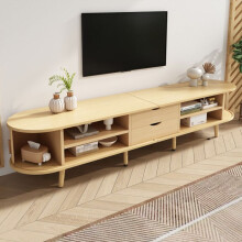 Móvel para TV - MUVOE - Oval - 2 gavetas - MDF com veios de madeira - Capacidade 30KG