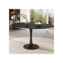 Tavolo da pranzo allungabile, L 100/140 x L 100 x H 75 cm, tavolo da pranzo moderno e minimalista, nero