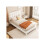 Cama - MUVOE - 90x200cm - Cabeceira estofada - Ajuste triplo - Branco e rosa 2