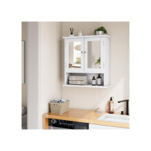 Toiletkasten - MUVOE - Witte spiegel - Verstelbare planken - Muurbevestiging - Modern ontwerp