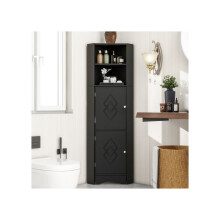Armário de banheiro - MUVOE - 36,5 x 36,5 x 155 cm - Preto - Multifuncional - À prova d' água