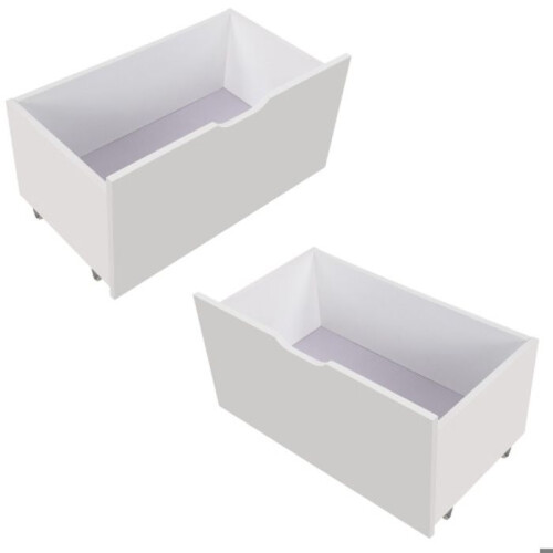 Tiroir de lit - WF - 2 tiroirs - Blanc - Utilisation avec lit d'enfant - Rangement pratique 2