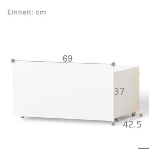 Tiroir de lit - WF - 2 tiroirs - Blanc - Utilisation avec lit d'enfant - Rangement pratique 1