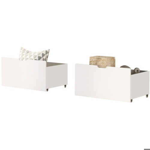 Tiroir de lit - WF - 2 tiroirs - Blanc - Utilisation avec lit d'enfant - Rangement pratique