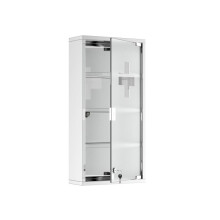 Apotheke-Schrank - MUVOE - 30 x 12 x 60 cm - Edelstahl - Sicherheitsglas - Abschließbare Tür