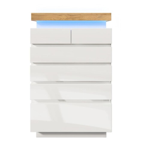 Commode - MUVOE - 6 Tiroirs - Éclairage LED - Brillant - 115 x 73 x 39 cm 2