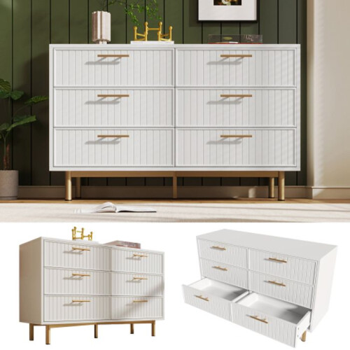 Commode - MUVOE - 6 lades - Wit - Metaal - Modern en elegant ontwerp 1