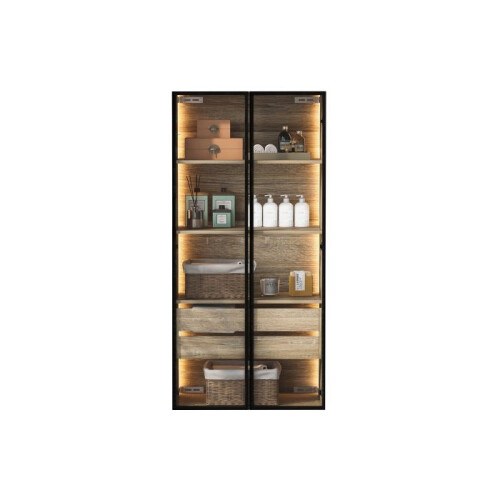 Badkamerkast - MUVOE - Gemiddeld model - LED-verlichting - 2 laden - Matglas 1