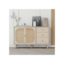Säilytyskaappi - MUVOE - Beige - Leveys 120 cm - Ovet ja laatikot - Moderni muotoilu