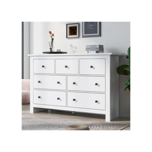 Eetkamermeubel - Witte buffet - 7 lades - Modern ontwerp - Multifunctioneel 2
