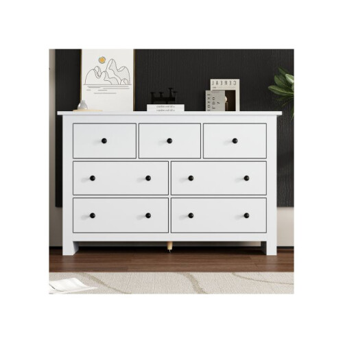 Eetkamermeubel - Witte buffet - 7 lades - Modern ontwerp - Multifunctioneel