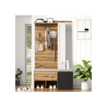 Meuble d’entrée - MUVOE - Ensemble vestiaire - Miroir inclus - Banc à chaussures - Design moderne