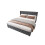 Lit - MUVOE - 140x190 cm - Velluto grigio - Rete a doghe - 2 posti 4