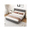 Lit - MUVOE - 140x190 cm - Velluto grigio - Rete a doghe - 2 posti 2