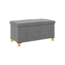 Banc di stoccaggio - MUVOE - 76 x 38 x 38 cm - Grigio - Velluto - 120 kg