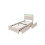 Lit 90x200 cm - MUVOE - Rembourré - Éclairage LED - 2 tiroirs - Beige 5